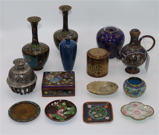 Assorted cloisonne etc